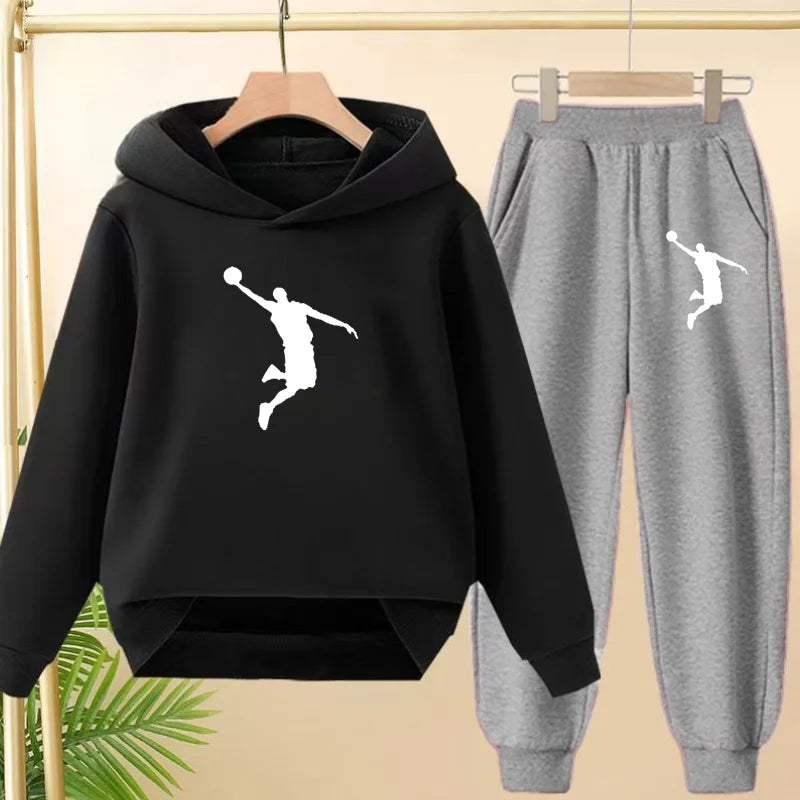 Children's Sportswear,playing Clothes, Hooded Sweatshirts and Long Pants Are Suitable for Boys and Girls Aged3to13.Charming Sets