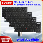 US Italian German French UK Backlit Laptop Keyboard For Lenovo Thinkpad T14s Gen2 P1 Gen4 X1 Extreme Hermit 4th 2021
