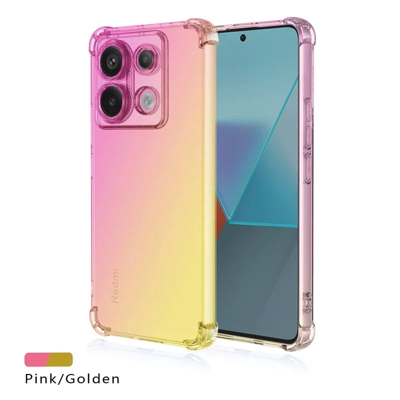 Gradient TPU Case for Xiaomi Redmi Note 14 13 Pro Plus Note 12 12S 11 11S 10 10S Protective Shockproof Cover Fundas Coque Capa