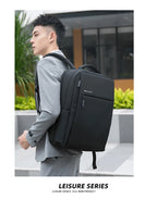 40L Laptop Backpack Durable 17 Inch for Men Women with USB Charger Port & Luggage Sleeve Sturdy College Rucksack Bag For Macbook
