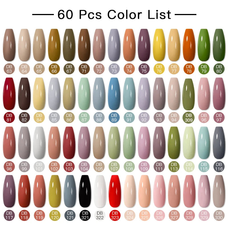 Mtssii 20/40/60Pcs Nail Gel Polish Set Kit Nude Pink Glitter Nail Art UV Gel Manicure Set Vernis Semi Permanent Base Top Coat