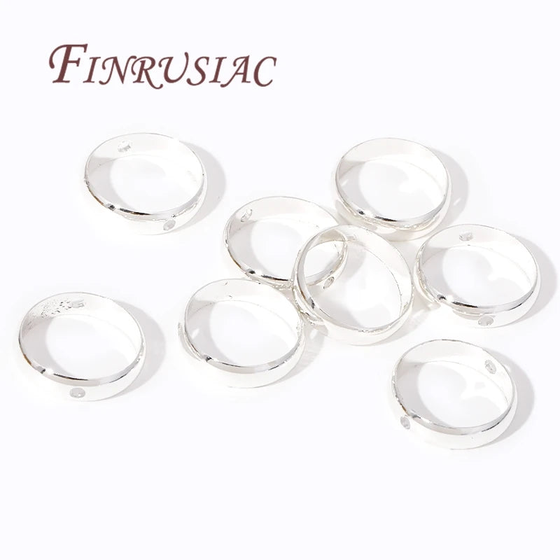 Multi Types 14K/18K Gold Plated Round Bead Frame,Brass Metal Circle Frame Connectors Spacers Beads,DIY Beading Jewelry Making
