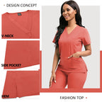 Hot Sale Clinic Workwear Unisex Medical Nurse Scrub Sy Salon Costume Doctor Nursing Top Pants