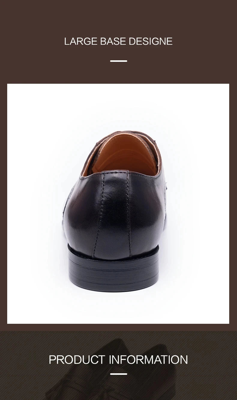 Luxury Mens Leather Shoes Fashions Genuine Leather Elegant Dress Derby Formal Shoe Casual Business Party Leather Shoes Coffee