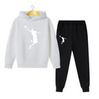 Autumn and Winter Children's Fashion Sports Hoodie+Pants Set for Boys and Girls Aged 4-14, Casual and Comfortable 2-piece Set
