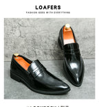 Wedding Leather Shoes For Men Classic Casual Business Shoes Male Green Loafers Social Party Purple Leather Oxford Shoes Man