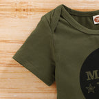 Newborn Baby Boy Summer Clothes Set Letters Short Sleeve Romper +Camouflage Pants+Hat 3pcs Outfits for Toddler Boy 0-18 Months