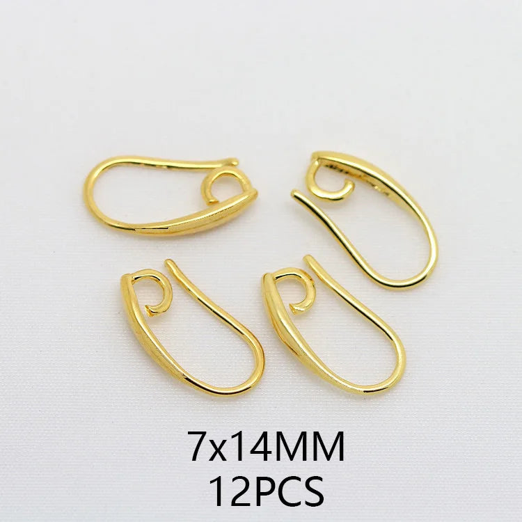 (1941) 20MM 24K Gold Color Plated Carved Earring Hook Jewerly Making Diy Jewelry Findings Accessories