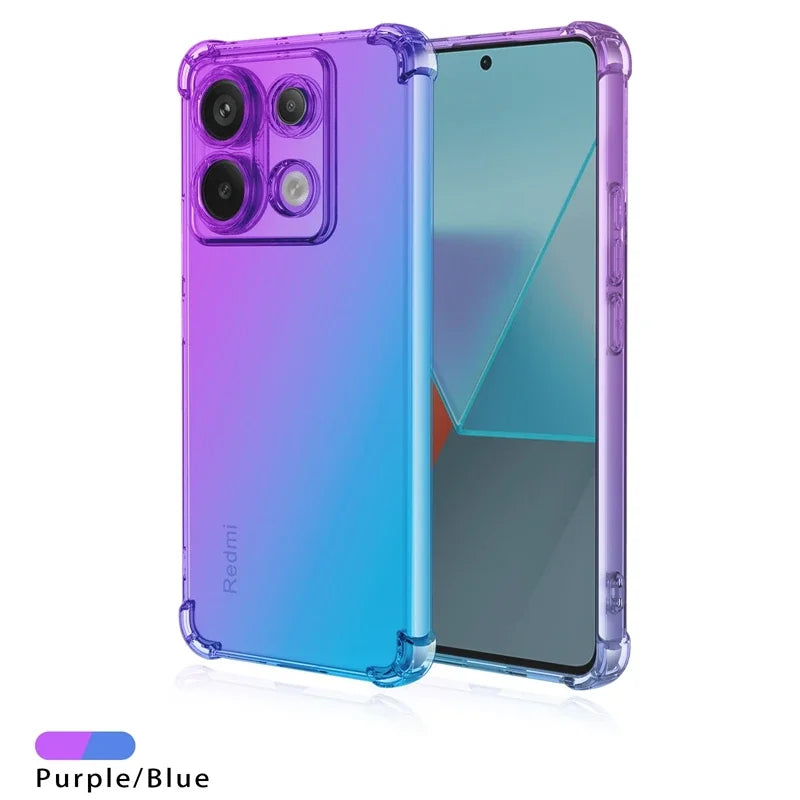 Gradient TPU Case for Xiaomi Redmi Note 14 13 Pro Plus Note 12 12S 11 11S 10 10S Protective Shockproof Cover Fundas Coque Capa