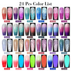 Mtssii 20/40/60Pcs Nail Gel Polish Set Kit Nude Pink Glitter Nail Art UV Gel Manicure Set Vernis Semi Permanent Base Top Coat