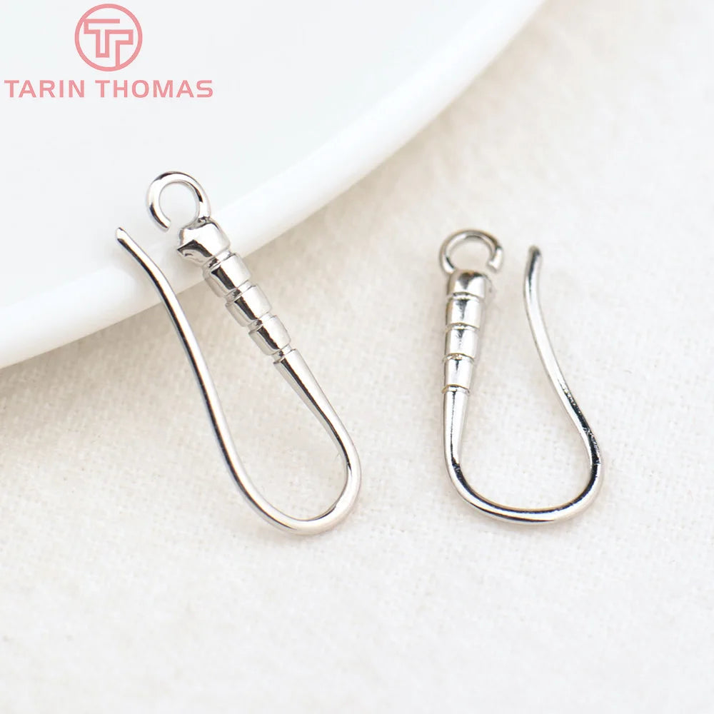 (1941) 20MM 24K Gold Color Plated Carved Earring Hook Jewerly Making Diy Jewelry Findings Accessories