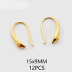 (1941) 20MM 24K Gold Color Plated Carved Earring Hook Jewerly Making Diy Jewelry Findings Accessories