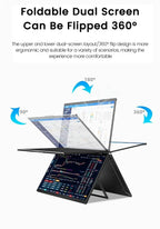 16 Inch 2.5K Dual Screen Portable Monitor 2560*1600P 16:10 100%sRGB With 360° Flip External Screen For PC Laptop Mac Phone PS4/5