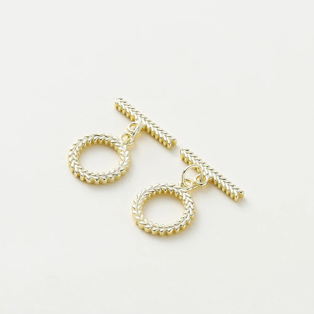 2-6Sets 14K/18K Gold Plated Brass OT Clasp Toggle Clasps Connector for DIY Bracelet Necklace Jewelry Making Findings Accessories