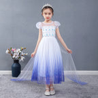 Elsa Dress Kids Girl Formal Princess Long Dress Summer Halloween Party Costumes Children's Frozen 2 Clothes for 3-12 Years Old
