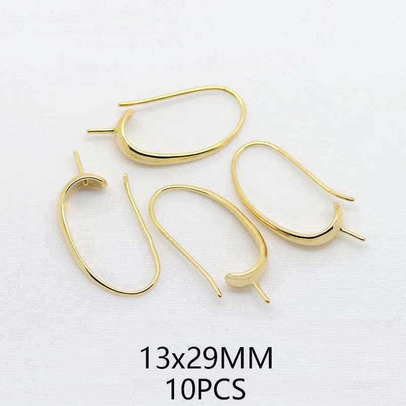 (1941) 20MM 24K Gold Color Plated Carved Earring Hook Jewerly Making Diy Jewelry Findings Accessories
