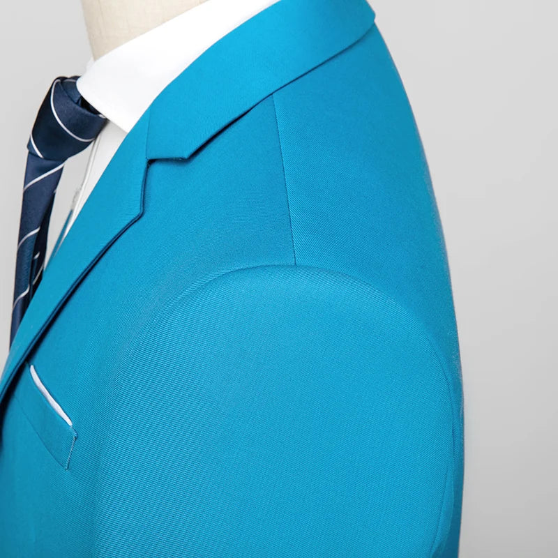 New Men Pure Color Formal Business Social Office Suit Slim Fit Jacket Male Wedding Dance Party Tuxedo Dress Simple Blazers Homme