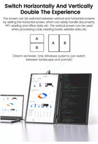 16 Inch 2.5K Dual Screen Portable Monitor 2560*1600P 16:10 100%sRGB With 360° Flip External Screen For PC Laptop Mac Phone PS4/5