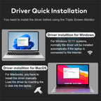 Dual Screen Display Extended Portable Monitor FHD Notebook Sub Screen Triple Screen Extender Compatible with All PC Rospider
