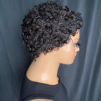 Machine Made Human Hair Wigs for Women Deep Curly Pixie Daily Party Use Remy Wig
