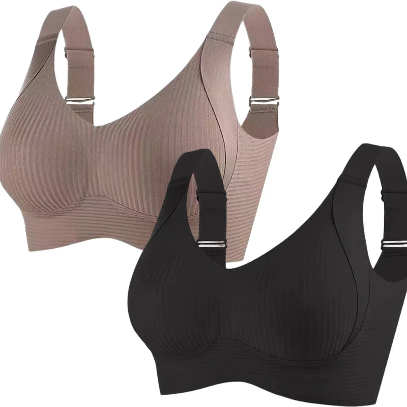 2PCS Large Size Minimizer Bras for Women Lift Support Wire-Free Seamless Comfort Make Large Bust Look Smaller & Anti-Sagging
