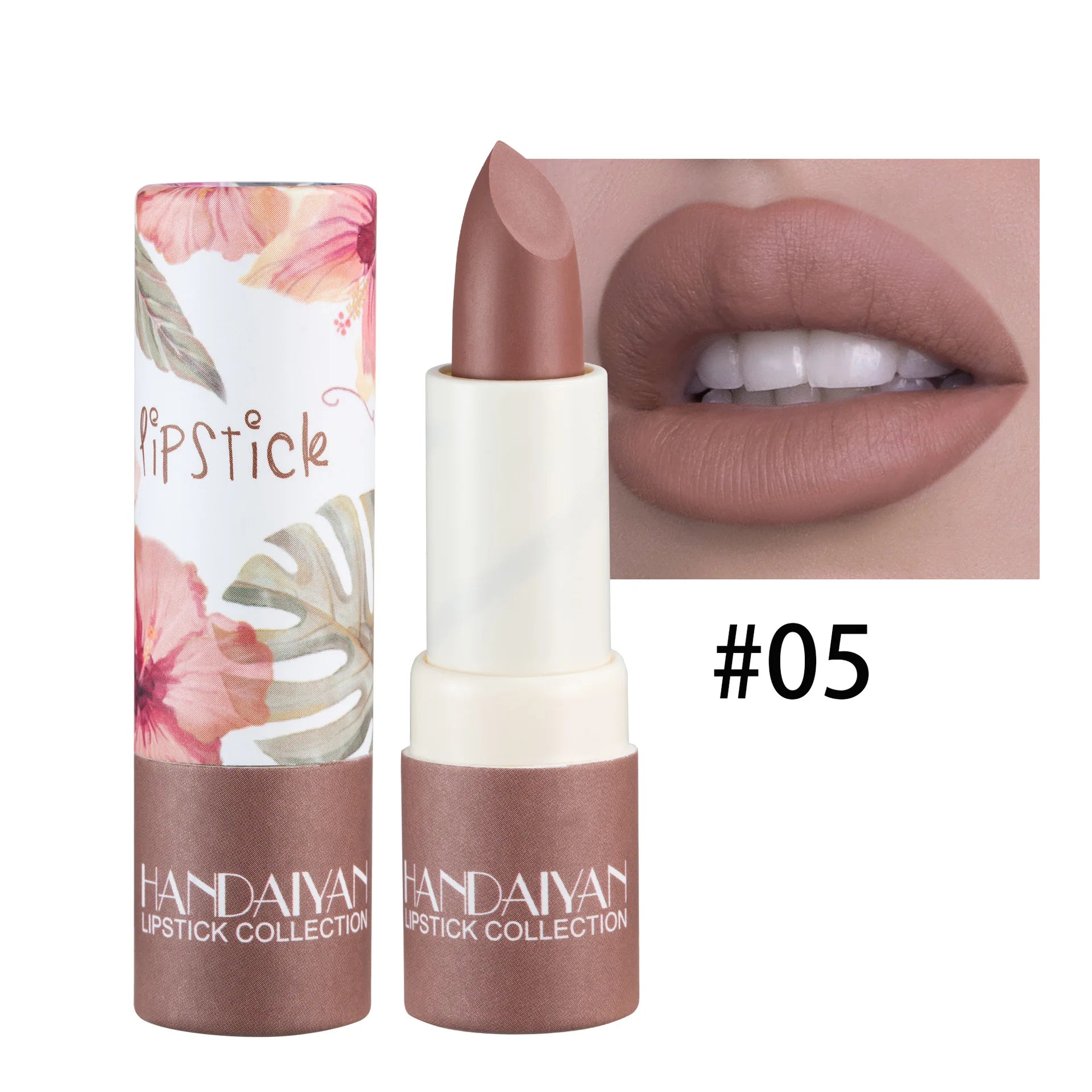 HANDAIYAN 8 Colors Velvet Nude Lipstick Sexy Red Pigments Makeup Matte Lip Stick Long Lasting Waterproof Professional Cosmetics