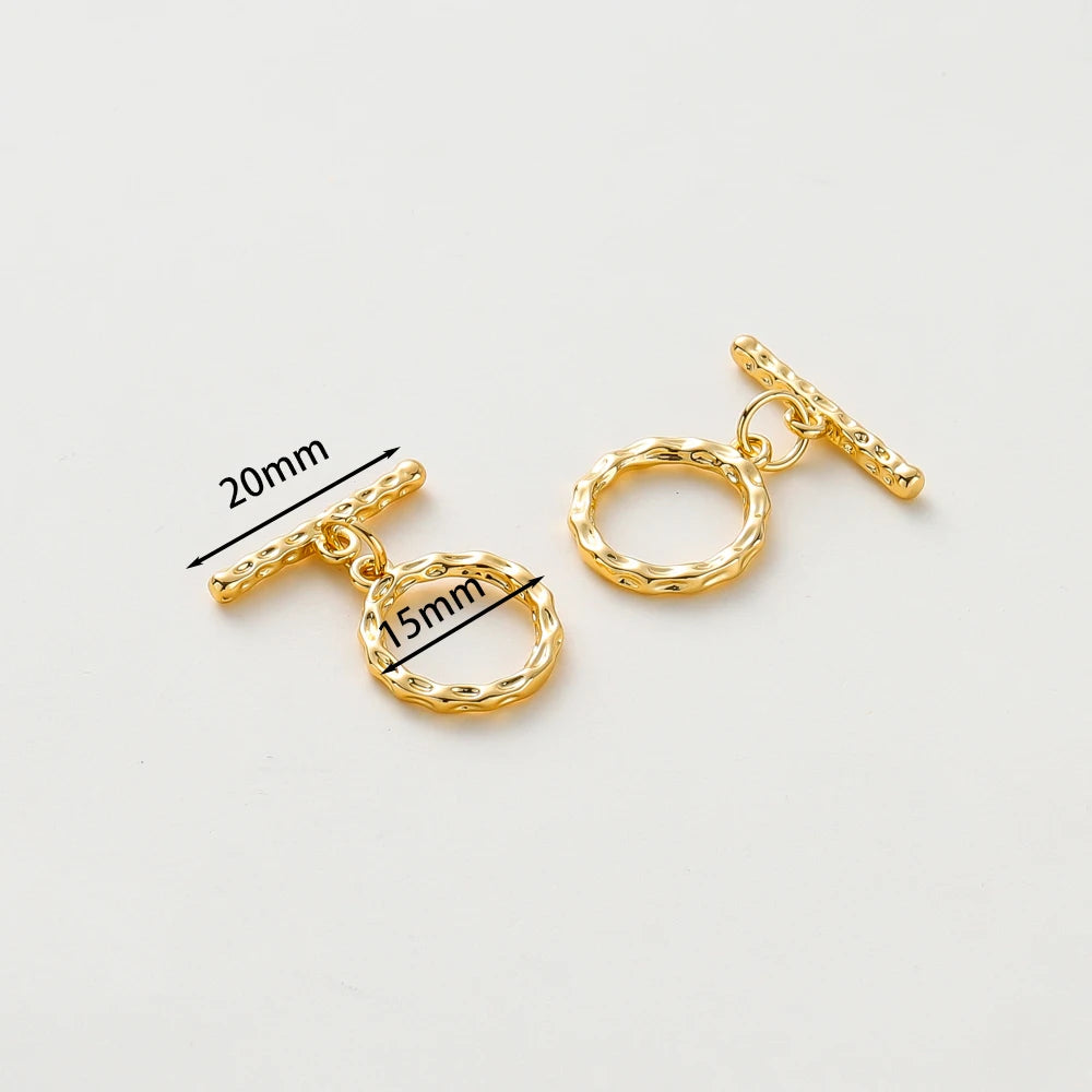 2-6Sets 14K/18K Gold Plated Brass OT Clasp Toggle Clasps Connector for DIY Bracelet Necklace Jewelry Making Findings Accessories