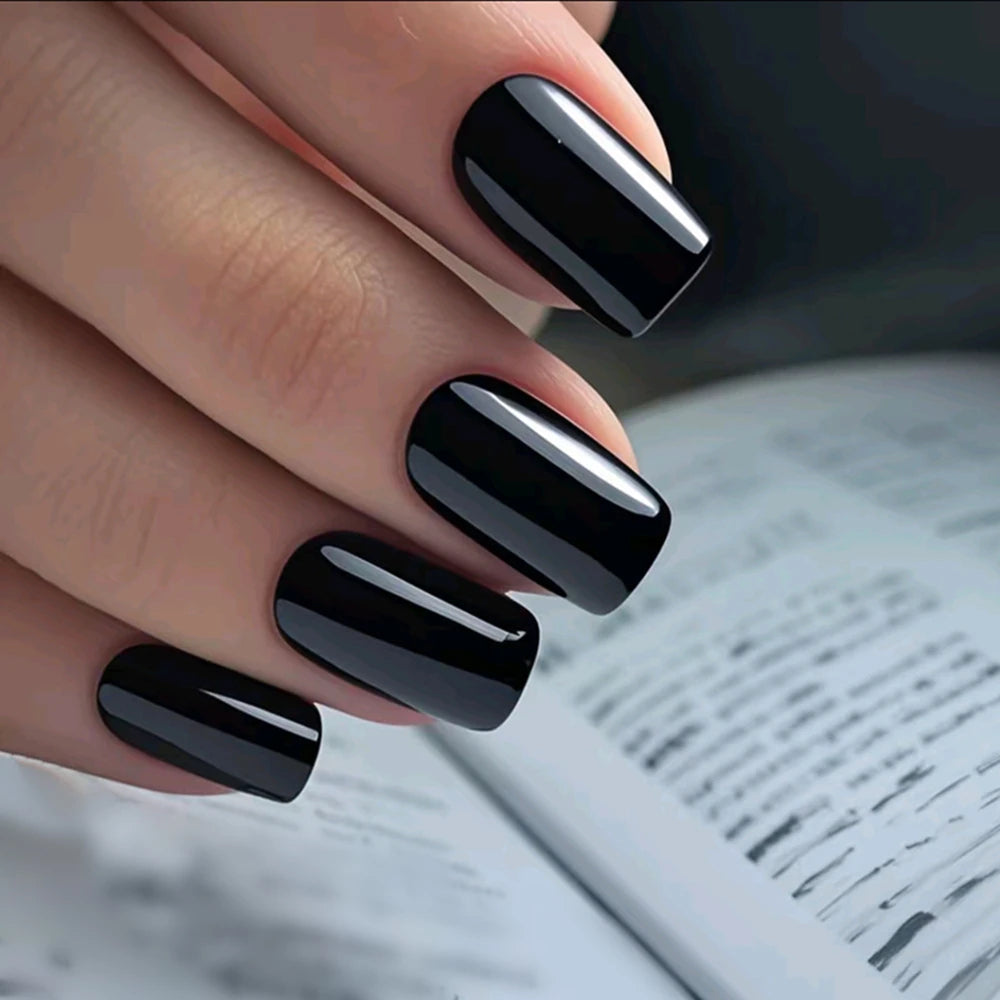 Artificial Press On False Nails Long Acrylic Faux Ongle For Girl Gluing Dark Brown Full Cover Finger Tips Manicure Tool