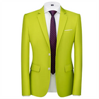 New Men Pure Color Formal Business Social Office Suit Slim Fit Jacket Male Wedding Dance Party Tuxedo Dress Simple Blazers Homme
