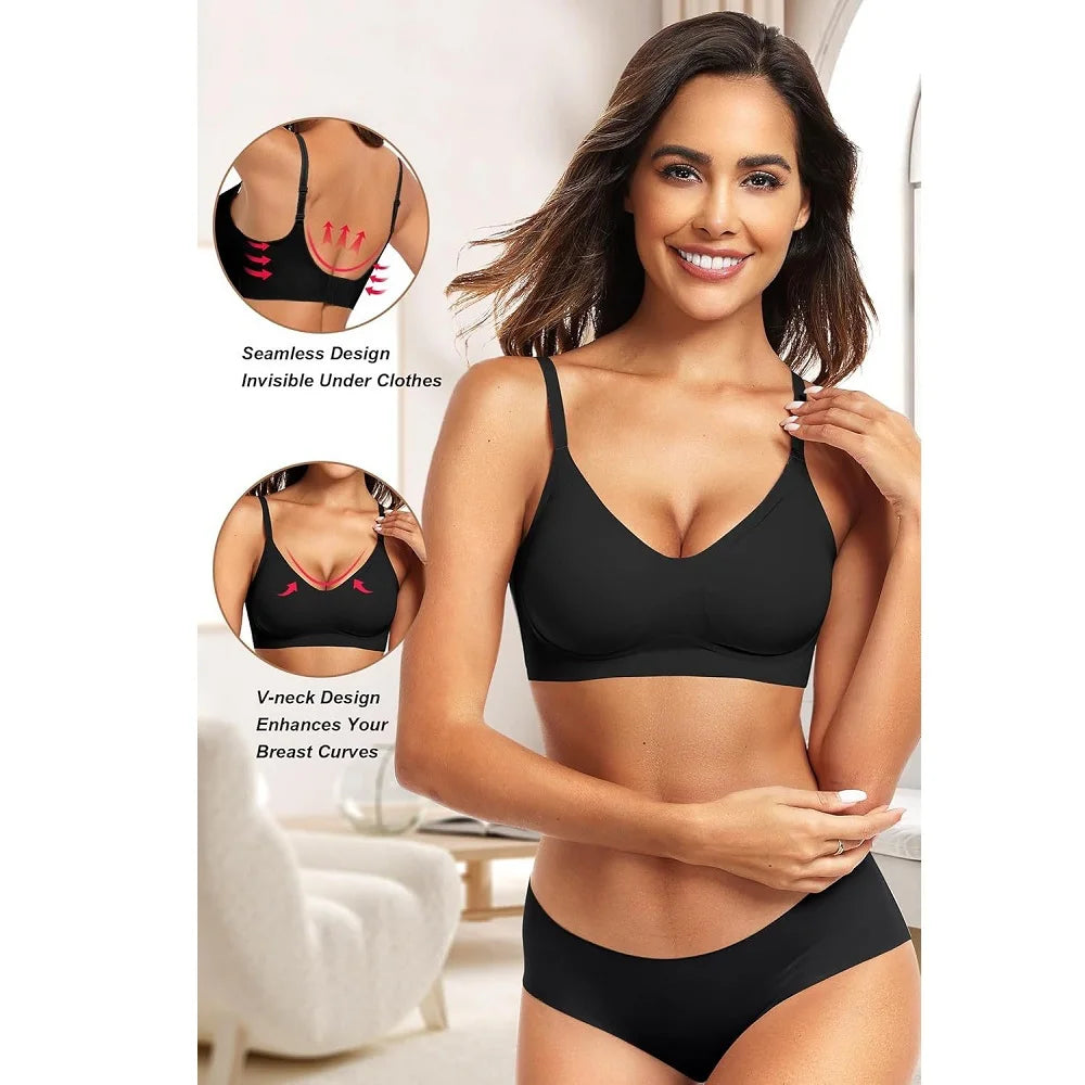 Seamless Bras for Women Soft Support Push-up Bra Beautiful Back Large Size Brassiere Wire-free Female Underwear
