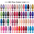 Mtssii 20/40/60Pcs Nail Gel Polish Set Kit Nude Pink Glitter Nail Art UV Gel Manicure Set Vernis Semi Permanent Base Top Coat