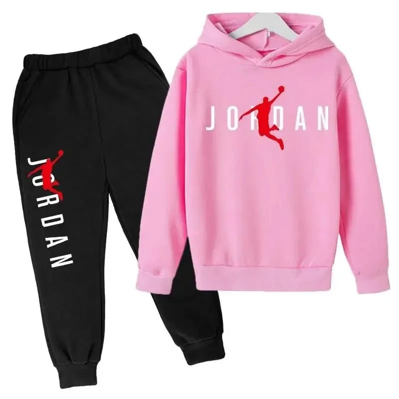 Autumn Leisure Letter Print Childrens Hoodie Long Sleeve+Pants Suits 2 Piece Set 3-14 Y Boys Girls Outfits Streetwears Sportsuit