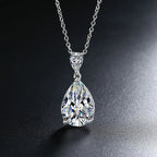 Wholesale14K White Gold 2 Carat Pear Teardrop Cut D Color Moissanite Diamond Necklace With Certificate Fine Jewelry