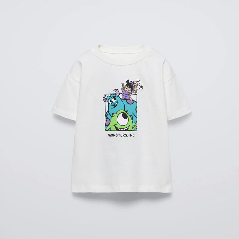 1-7 Year Old Kids Clothes T-shirt Cartoon Printed Fashion Short Sleeved Tops Tees Children's Wear Casual O-neck Boy's T Shirts