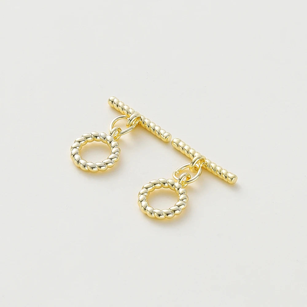 2-6Sets 14K/18K Gold Plated Brass OT Clasp Toggle Clasps Connector for DIY Bracelet Necklace Jewelry Making Findings Accessories