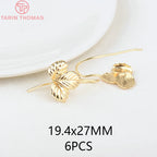 (1941) 20MM 24K Gold Color Plated Carved Earring Hook Jewerly Making Diy Jewelry Findings Accessories
