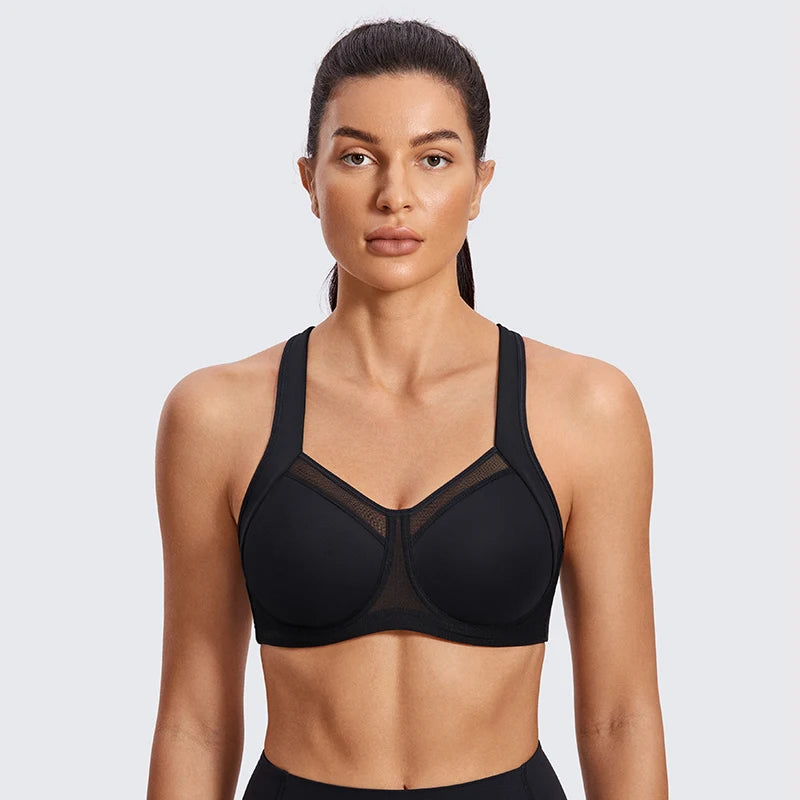 Sport Bra Women High Support Unlined Underwire Racerback ports Bras for Women High Support Underwear