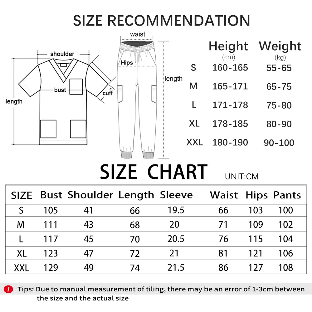 Hot Sale Clinic Workwear Unisex Medical Nurse Scrub Sy Salon Costume Doctor Nursing Top Pants
