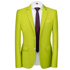 New Men Pure Color Formal Business Social Office Suit Slim Fit Jacket Male Wedding Dance Party Tuxedo Dress Simple Blazers Homme
