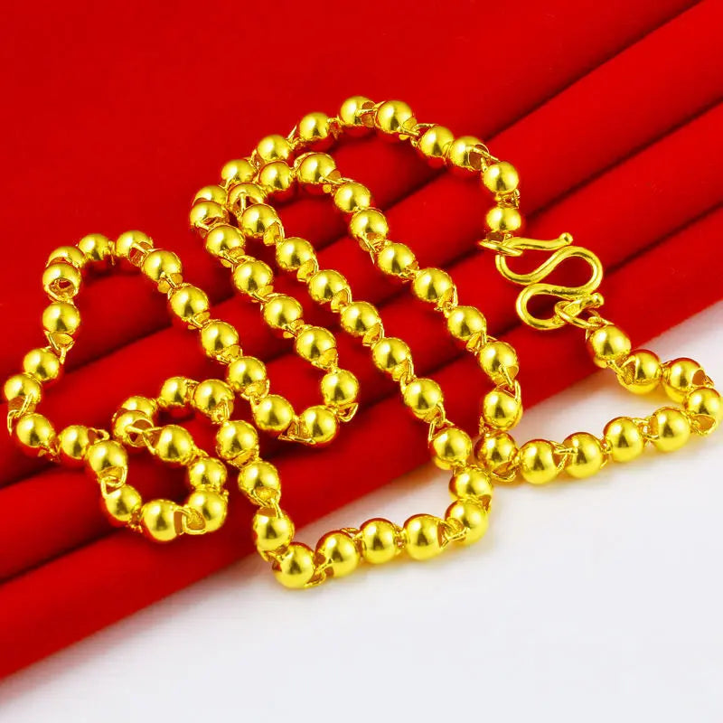 Plated Color 18K Gold Real Gold Necklace Gold Necklace Domineering Fashion Trendy 24K 999 Men's Gold Necklace Pendant Gifts