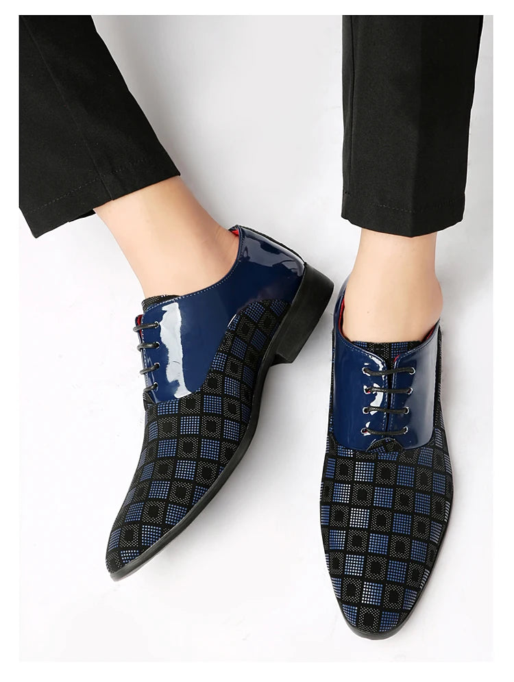 Elegant Red Men's Casual Leather Shoes Pointed-Toe Lace-up Men's Dress Shoes Comfortable Formal Shoes zapatos de vestir hombre