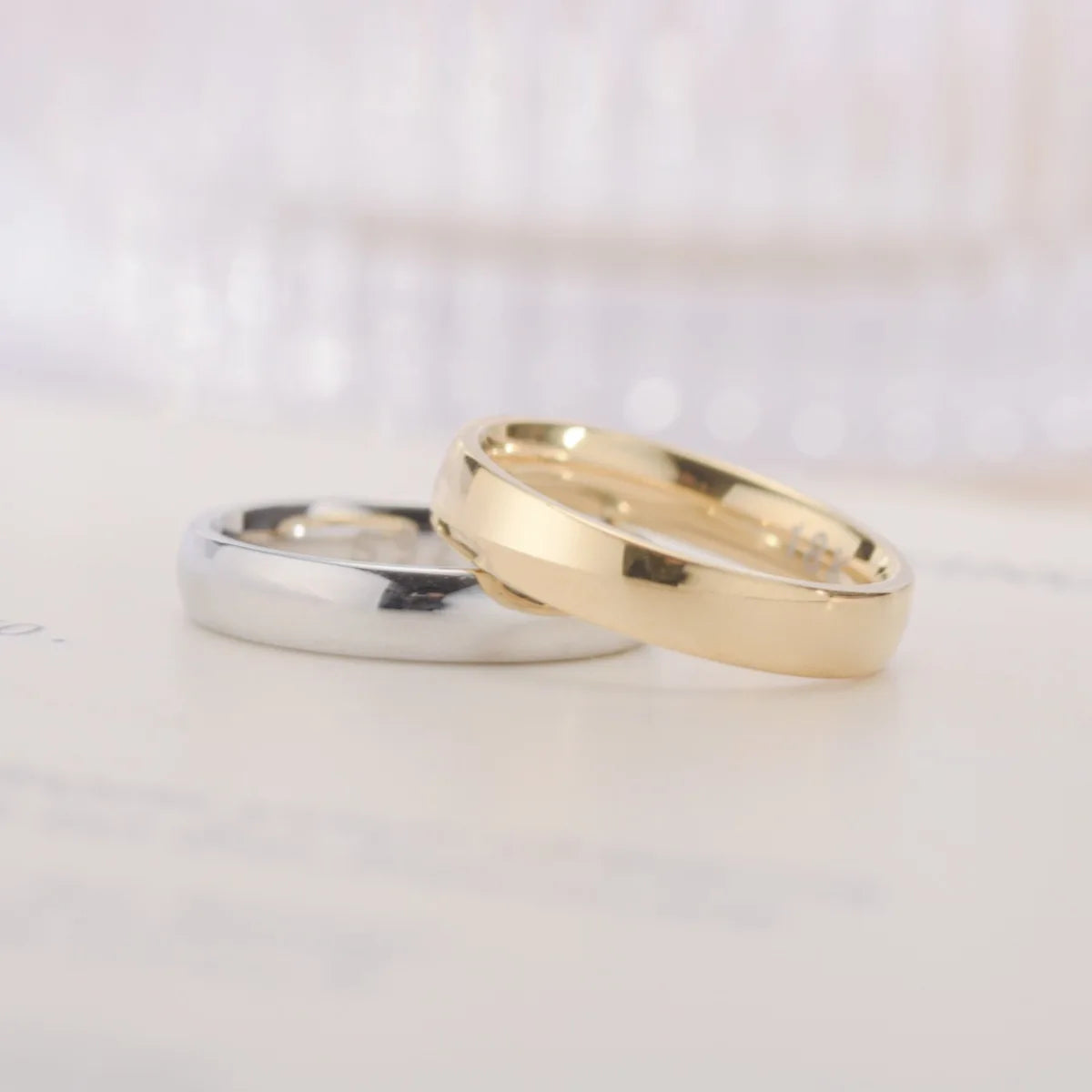 Gold Plated Ring Gold Colour Fashion Women's Simple Couple's Wedding Ring Engagement Jewellery Gift