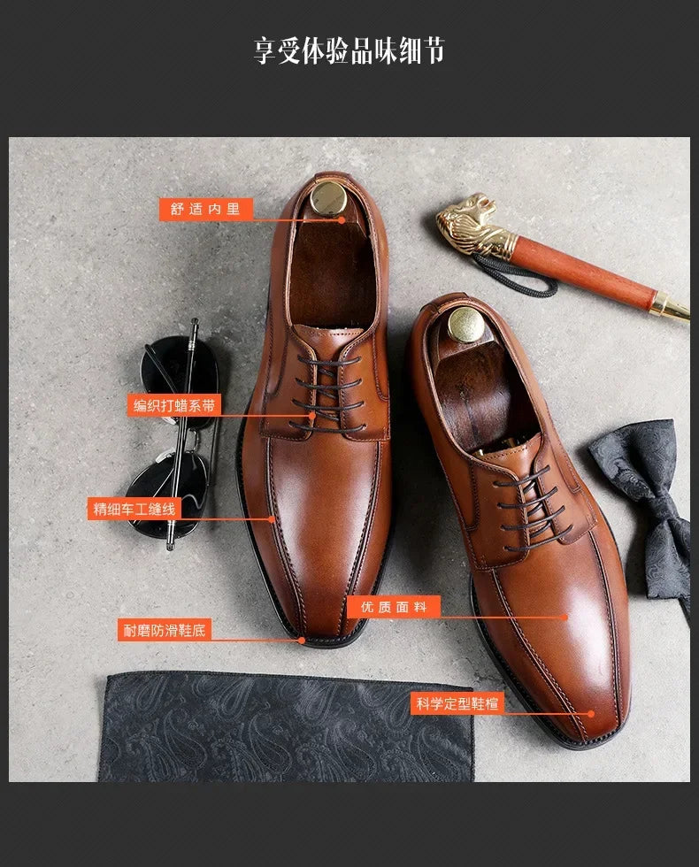 Men Shoe Autumn Polishing Elegant Social Shoes Men Business Dress Shoe Casual Flat Men Party Wedding  Zapatos2024