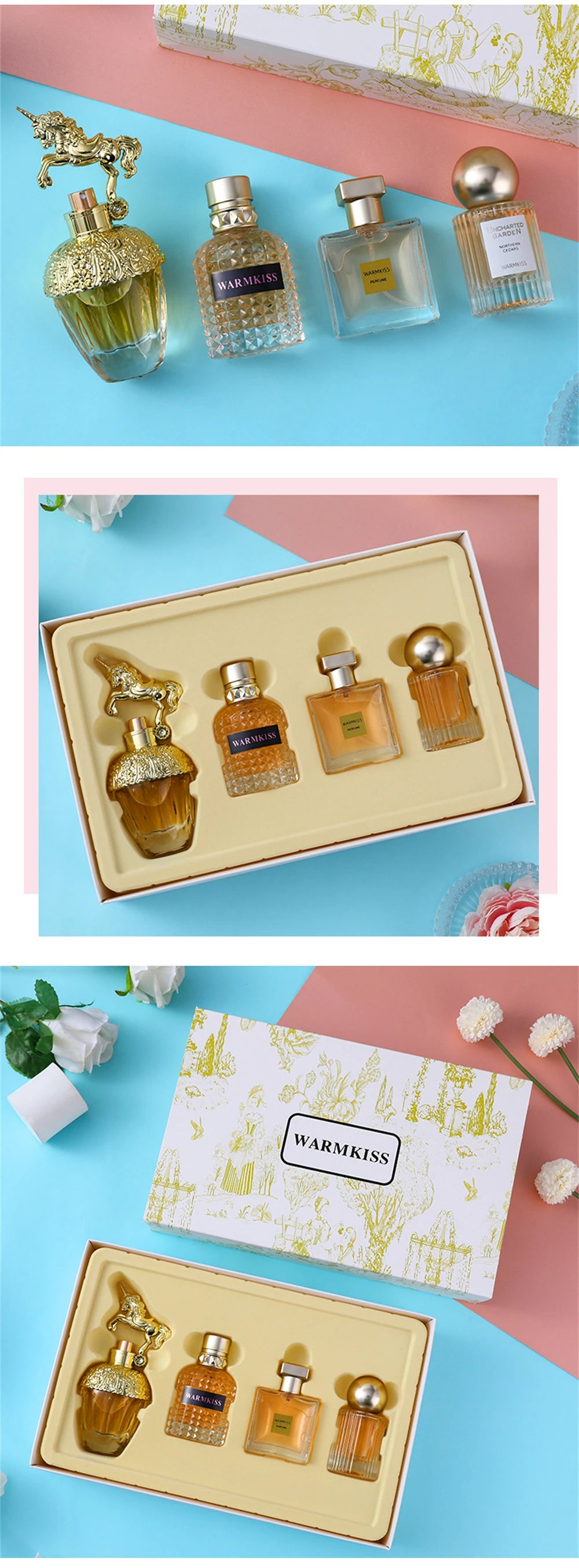 Gift Box 4Pcs Set Perfume Women 135ml Profumo Donna Lasting Fragrance Club De Nuit Perfumes De Mujer Floral Fruity Scent Spray