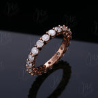 14K 18K Gold Plated Ring S925 Silver Pave Ring White Moissanite Ring Round Brilliant Cut Party Wedding Engagement Jewelry Gift