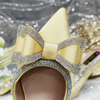 New Arrival Elegant African Party High-heeled Shoes Chain Decoration Trendy Women's Sandals Nigerian Women Wedding Pumps