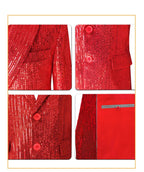 Bright Red Men Luxury Small Sequin Suit Jacket, Black / Green Fashion Male Wedding Dance Party Bar KTV  Blazers Coat.