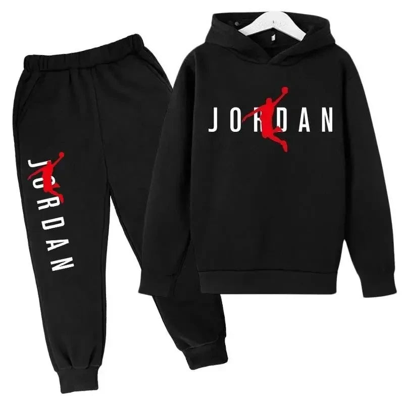 Autumn Leisure Letter Print Childrens Hoodie Long Sleeve+Pants Suits 2 Piece Set 3-14 Y Boys Girls Outfits Streetwears Sportsuit