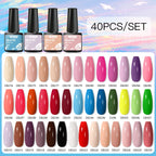 Mtssii 20/40/60Pcs Nail Gel Polish Set Kit Nude Pink Glitter Nail Art UV Gel Manicure Set Vernis Semi Permanent Base Top Coat