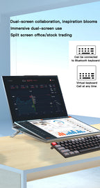 GLF-S1 laptop 16+16 inch Big Dual Screen Intel i5-12450H laptop computers camera Windows 11 DDR4 M.2 2280 2TB WIFI dual notebook